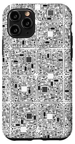 iPhone 11 Pro Computer Circuit Board Tech Gamer Data IT Pattern White Case