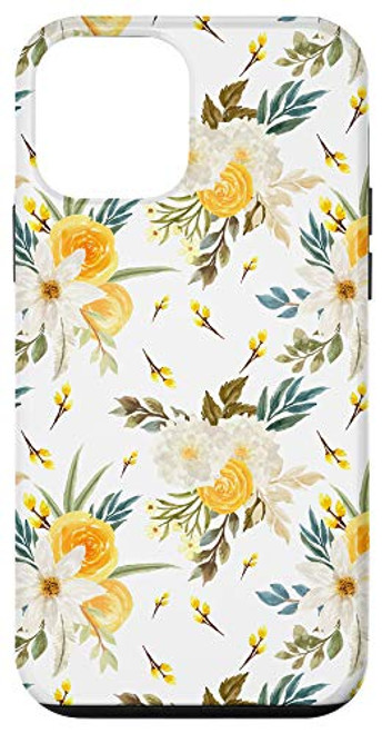 iPhone 12 mini Yellow white Flowers Bouquet Floral Pattern Botanical Garden Case iPhone 12 mini Yellow white Flowers Bouquet Floral Pattern Botanical Garden Case