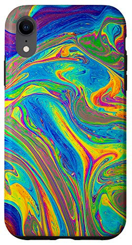 iPhone XR Abstract Rainbow Oil Paint Spill Case Cool Trippy Aesthetic Case