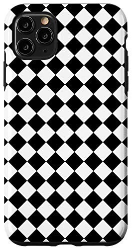 iPhone 11 Pro Max Classic Black and White Large Diamond Checker Board Pattern Case