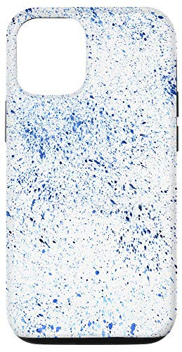 iPhone 12 12 Pro Blue Paint Splatter Asbract Design Case