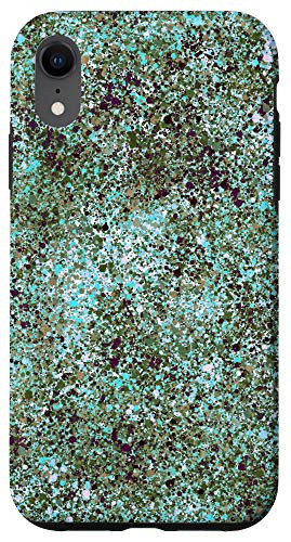 iPhone XR Green Black Paint Splatter Abstract Design Case