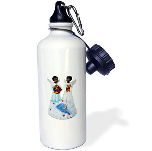 3dRose wb_1069_1 African-American Angels Sports Water Bottle, 21 oz, White
