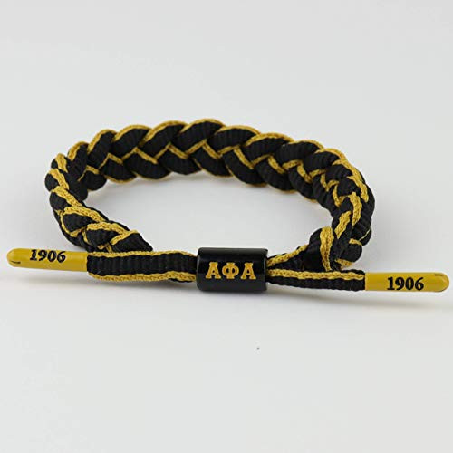 Alpha Phi Alpha Fraternity Black  and  Gold paracord bracelet.