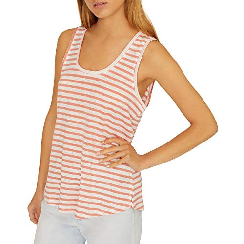 Sanctuary Womens Ruby Linen Striped Tank Top Orange M