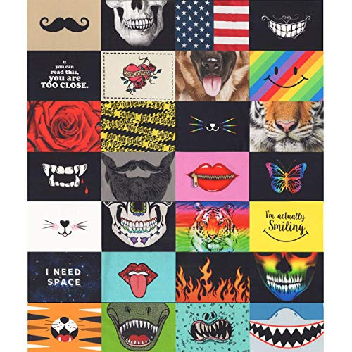 Timeless Treasures 100% Cotton Fabric Novelty face mask 36" Panel
