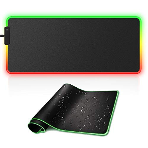 Soontrans RGB Gaming Mouse Pad Large Extended Led Mouse Pad Computer Keyboard pad Oversized Glowing Led Mousepad with 10 Lighting Modes Mouse Mat Waterproof Anti-Slip 800 x 300mm 31.5x11.8 inches Soontrans RGB Gaming Mouse Pad Large Extended Led Mouse Pad Computer Keyboard pad Oversized Glowing Led Mousepad with 10 Lighting Modes Mouse Mat Waterproof Anti-Slip 800 x 300mm 31.5x11.8 inches