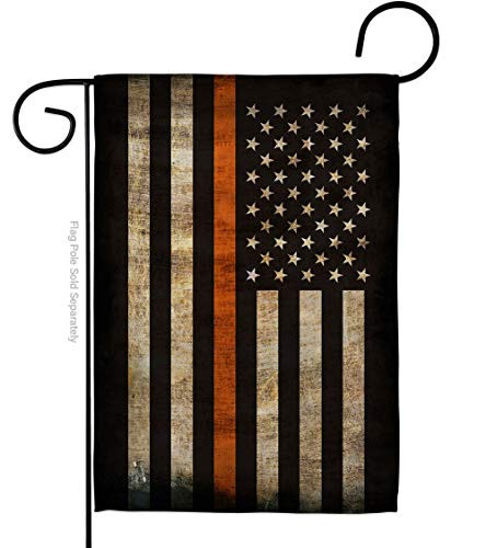 Angeleno Heritage Thin Orange Line Garden Flag Armed Forces EMT Paramedic EMS Nurse Emergency Medical Technician Supoort House Decoration Banner Small Yard Gift Double-Sided  Made in USA