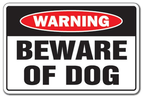 BEWARE OF DOG Warning Sign dog pet parking pit bull signs security guard dog  Indoor Outdoor  17" Tall Plastic Sign