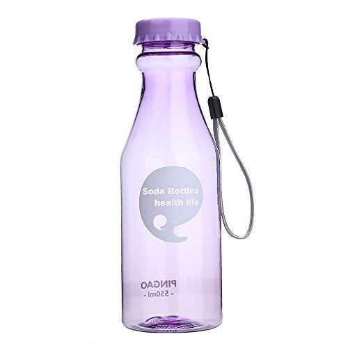 MULIN 550ML Outdoor Sports Travel Water Bottle  Can Endure High Temperature  Portable Leak-Proof Camping Water Cup Purple