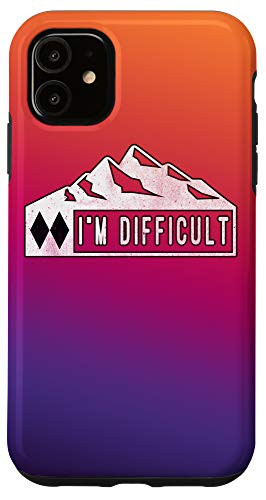 iPhone 11 Funny I'm Difficult Ski Skier Snowboard Mountain Marker Case