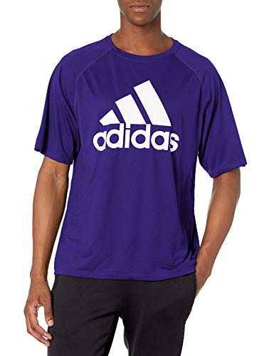 adidas mens Short Sleeve Clima Tee Collegiate Purple White Large