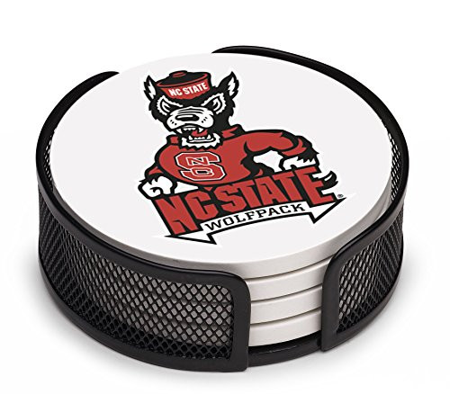 Thirstystone Stoneware Drink Coaster Set with Holder  North Carolina State University