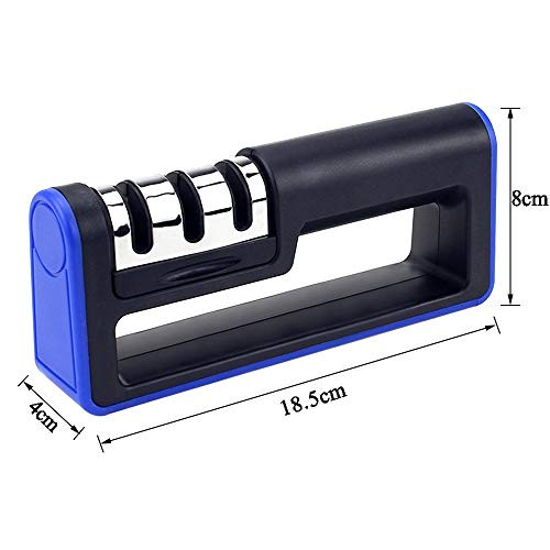Knife sharpener kitchen knife sharpener Knife Sharpener diamond Quick Professional 3 Stages Sharpener Knife sharpening Tools Sharpening Stone  Color   Blue color