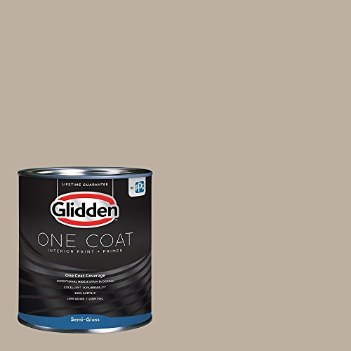 Glidden Interior Paint Plus Primer  Greige Discover  One Coat  Semi-Gloss  1-Quart
