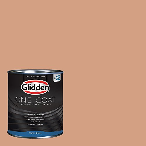 Glidden Interior Paint Plus Primer  Peach Orange Maple  One Coat  Semi-Gloss  1-Quart