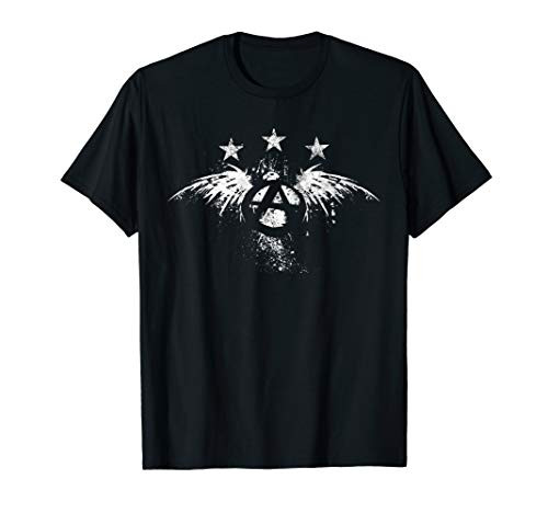Anarchy Eagle Wings Paint Splatter Stars Graphic T-Shirt