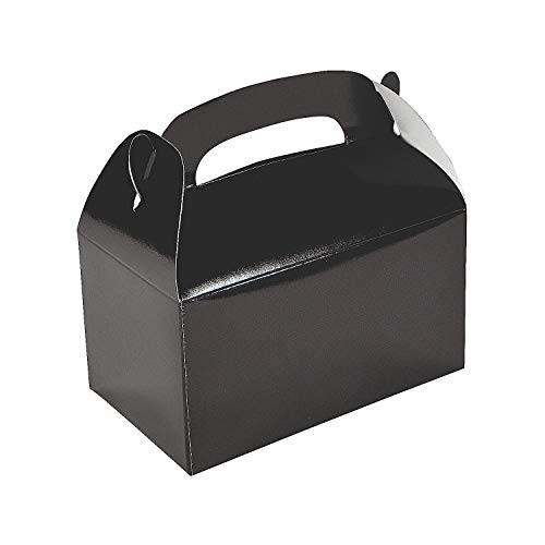 Fun Express - Black Treat Boxes - Party Supplies - Containers  and  Boxes - Paper Boxes - 12 Pieces