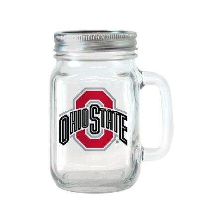 NCAA Ohio State Buckeyes 16-ounce Glass Mason Jar with Lid  2-Pack