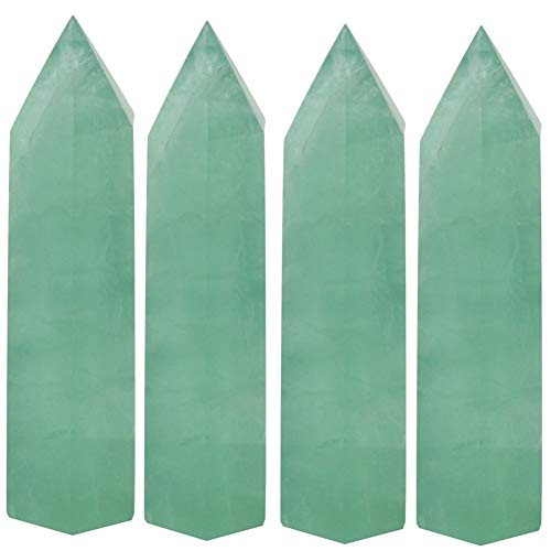 Luckeeper Healing Crystal Wands 2" Green Fluorite Quartz Crystal Wand 6 Faceted Reiki Chakra Meditation Therapy 4pcs Luckeeper Healing Crystal Wands 2" Green Fluorite Quartz Crystal Wand 6 Faceted Reiki Chakra Meditation Therapy 4pcs
