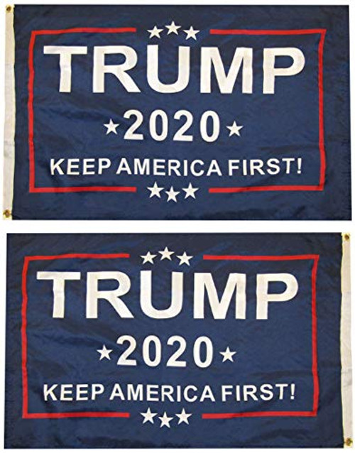 Trade Winds Trump2020 Keep America First KAF Blue Stars Double Sided 100D Woven Poly Nylon Flag 2x3 2'x3' Banner Grommets Heavy Duty RUF Trade Winds Trump2020 Keep America First KAF Blue Stars Double Sided 100D Woven Poly Nylon Flag 2x3 2'x3' Banner Grommets Heavy Duty RUF