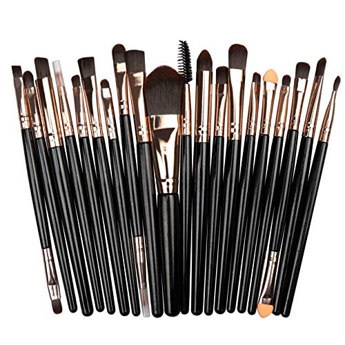Makeup Brush Set  20Pcs Professional Makeup Tools Premium Synthetic Foundation Powder Blush Shadow Brushes Concealers Eye Cosmetics Make Up Brushes Kit  Black