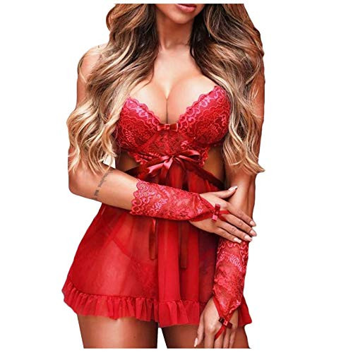 Women Lingerie Bodysuit One Piece Lace Cups Halter Teddy Mesh Babydoll Plus Size Jumpsuit Chemise Sleepwear Red Women Lingerie Bodysuit One Piece Lace Cups Halter Teddy Mesh Babydoll Plus Size Jumpsuit Chemise Sleepwear Red