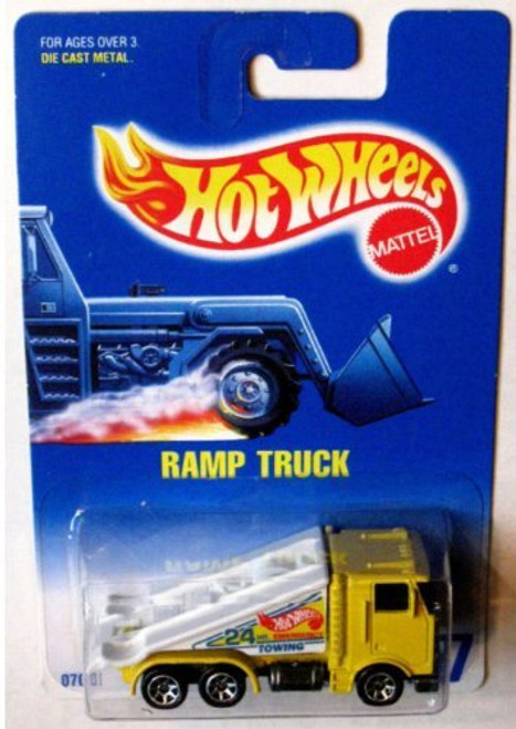 Mattel Hot Wheels 1991 1:64 Scale Yellow Ramp Truck Die Cast Car Collector #187 Mattel Hot Wheels 1991 1:64 Scale Yellow Ramp Truck Die Cast Car Collector #187