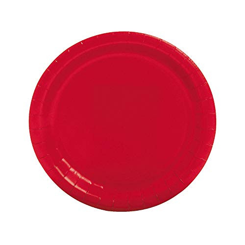 Fun Express - Red 8 7 8" Paper Plates  24pc  - Party Supplies - Solid Tableware - Solid Plates  and  Bowls - 24 Pieces