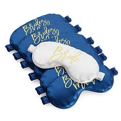 Bride  and  Bridesmaid Sleep Mask Set of 7  Bachelorette Party Sleep Mask  Bride Tribe Eye Mask  Bridesmaid Proposal Box  and  Bridesmaid Gifts  Bachelorette Party Games  and  Favors  Navy Blue