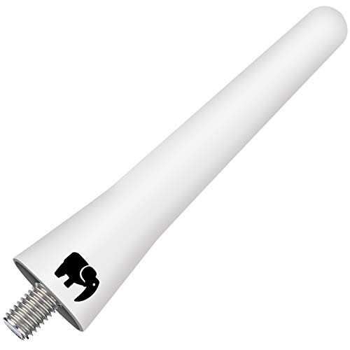 ONE250 2.5" Short Rubber Copper Core Antenna for Subaru Forester  1997-2018   Subaru Impreza  2008-2016   Subaru WRX  2008-2014   Subaru BRZ  2011-16  - Designed for Optimized FM AM Reception  White