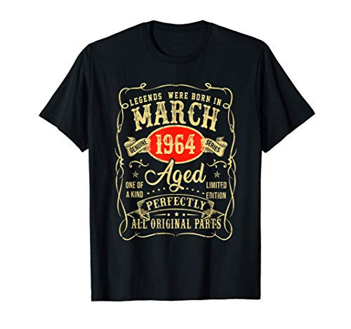 Legends Were Born In March 1964 57th Birthday Gifts T-Shirt