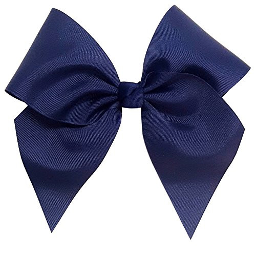 Victory Bows Large 7" Navy Blue Hair Bow made with 3" Grosgrain Ribbon- The Anna-Made in USA French Clip Victory Bows Large 7" Navy Blue Hair Bow made with 3" Grosgrain Ribbon- The Anna-Made in USA French Clip