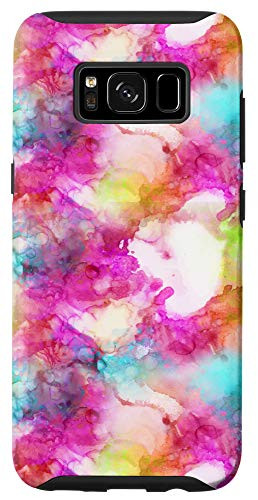 Galaxy S8 Pink Blue Paint Splatter Pattern Case