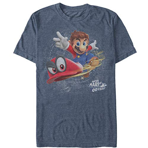 Men's Nintendo Super Mario Odyssey Cappy T-Shirt - Navy Blue Heather - 2X Large Men's Nintendo Super Mario Odyssey Cappy T-Shirt - Navy Blue Heather - 2X Large