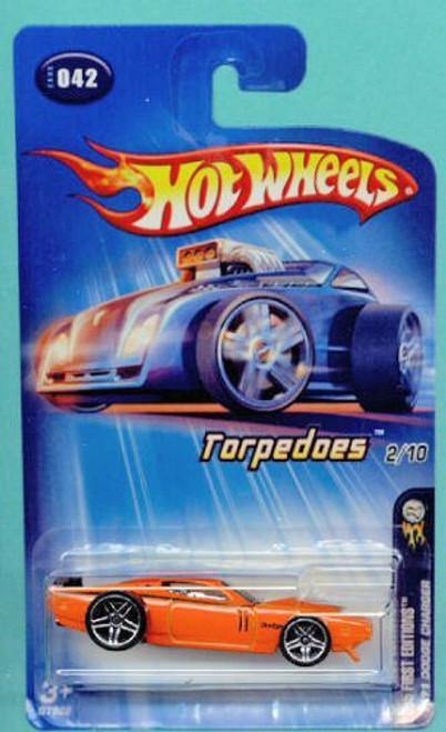 Mattel Hot Wheels 2005 First Editions 1:64 Scale Torpedoes Orange 1971 Dodge Charger Die Cast Car #042