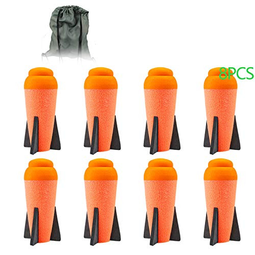 Aevdor Mega Missile Refill for Nerf N-Strike Elite Series  8 Packs  Compatible Darts Foam Rockets Bullets for Nerf Blaster Gun  Orange