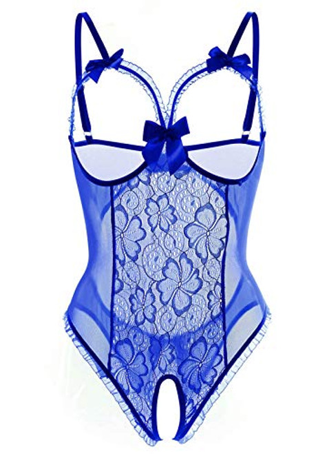 Lingerie for Women Sexy One-Piece Teddy Lingerie Bodysuit Lace Nightie  Blue 3XL Lingerie for Women Sexy One-Piece Teddy Lingerie Bodysuit Lace Nightie  Blue 3XL