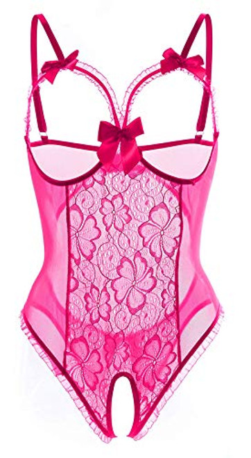 Lingerie for Women Sexy One-Piece Teddy Lingerie Bodysuit Lace Nightie  Rose Red 3XL Lingerie for Women Sexy One-Piece Teddy Lingerie Bodysuit Lace Nightie  Rose Red 3XL