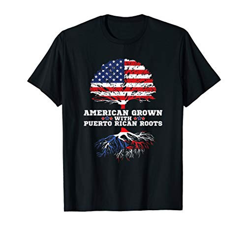Puerto Rico Roots Gift American Grown Puerto Rican Roots T-Shirt