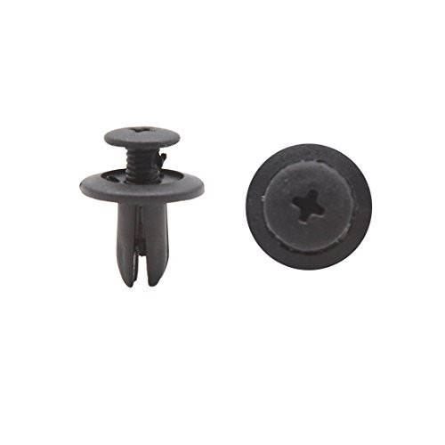 uxcell 100Pcs 6mm Hole Black Plastic Car Door Fender Rivets Fastener Push Clips for Toyota