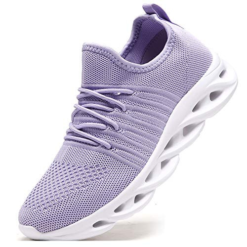 Baivilin Womens Walking Tennis Shoes Slip On Sneakers Lightweight Casual Athletic Running Shoes  Purple US10