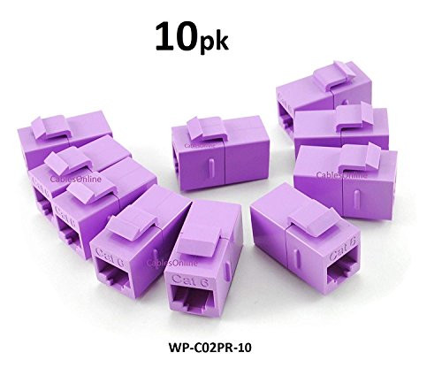 CablesOnline  6-Pack CAT6 Female Female RJ45 Ethernet Purple Keystone Jack Coupler  WP-C02PR-6