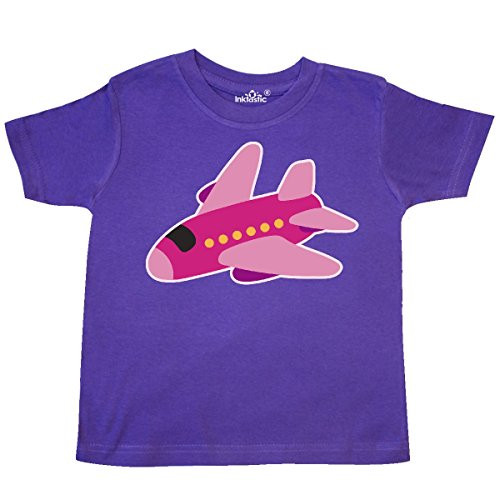 inktastic Girls Pink Airplane Pilot Toddler T-Shirt 4T Purple 2e225
