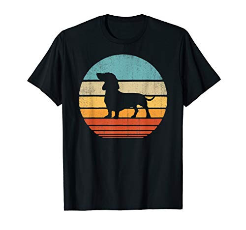 Dachshund Vintage Silhouette 60s 70s Retro Gifts Dog Lover T-Shirt