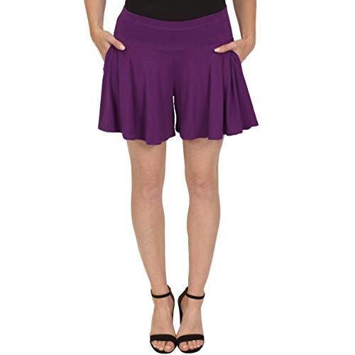Stretch is Comfort Womens Flowy Skort with Pockets Purple Medium