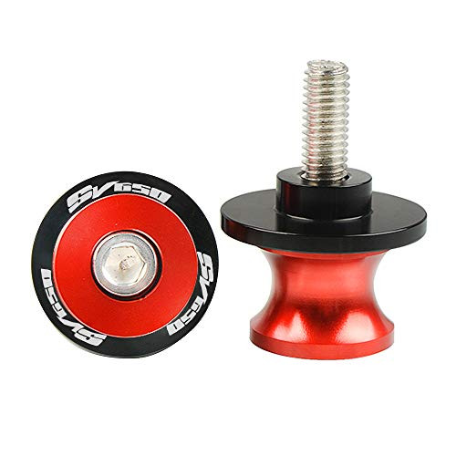 2pcs 8MM M8 X1.5 Motorcycle Swing arm Sliders Spools CNC Swing Arm Stand Screw For SUZUKI SV 650 SV650 SV650S SV 650 S SV650X SV 650 X  Red