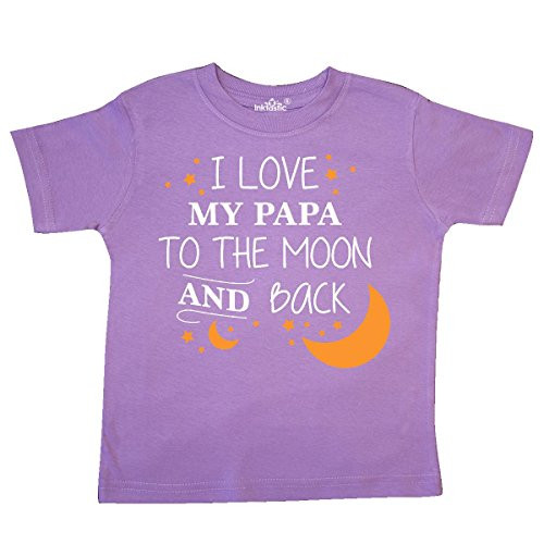 inktastic I Love My Papa to The Moon and Back Toddler T-Shirt 3T Lavender 29680