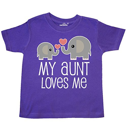 inktastic My Aunt Loves Me Niece Nephew Elephant Toddler T-Shirt 4T Purple 2897d