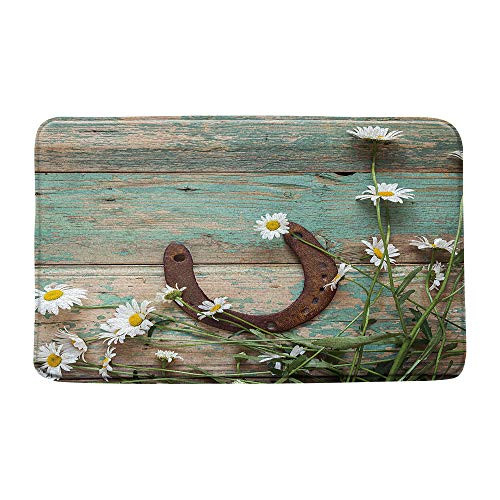 Sunhe Print Microfiber Memory Foam Rustic Rusty Horseshoe and Daisy Flower Vintage Old Barn Wooden CountrySoft Home Office Door Bathroom Mat Bath Rugs - Non Slip 19.7"X31.5" Sunhe Print Microfiber Memory Foam Rustic Rusty Horseshoe and Daisy Flower Vintage Old Barn Wooden CountrySoft Home Office Door Bathroom Mat Bath Rugs - Non Slip 19.7"X31.5"